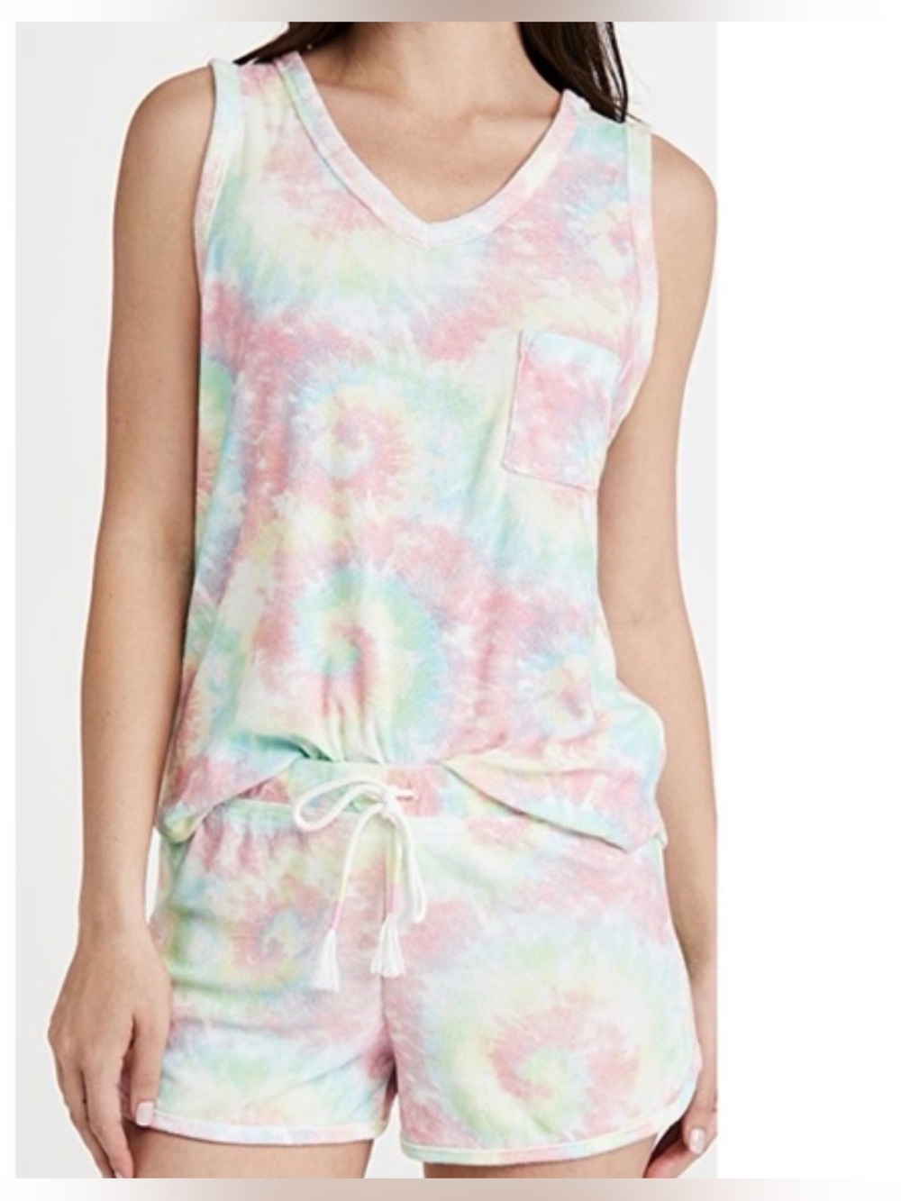 Emerson Road Tie Dye Tank & Short lounge set in soft Pastel pattern NWT Size XS